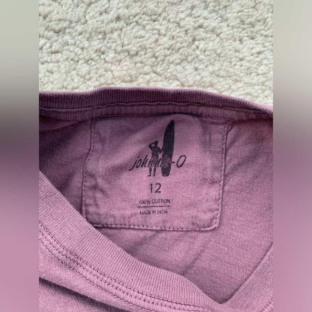 Johnnie-O Jr. Size 12 Brennan Long Sleeve T-Shirt In Rosewood - Picture 3 of 5